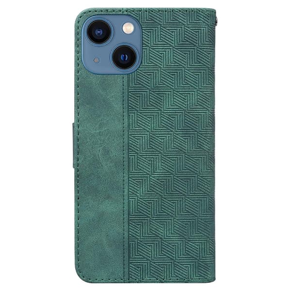 Geometriskt präglat case för iPhone 15 Green