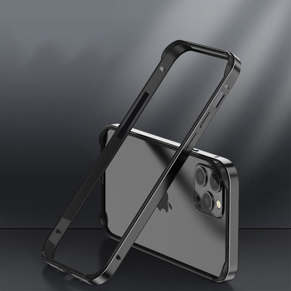 Ram Metall Bumper Case För Iphone15 Pro Max/15 Plus/15 Pro/15, Metall Cover med upphöjd kantskydd för Iphone 15series black iPhone 15 Plus