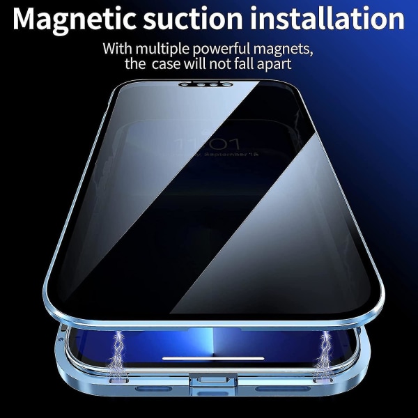 Magnetic Privacy Case Kompatibel Iphone 13 Pro Max/13 Pro/13/12 Pro Max/12, Anti Peeping Red for iPhone 13 Pro Max