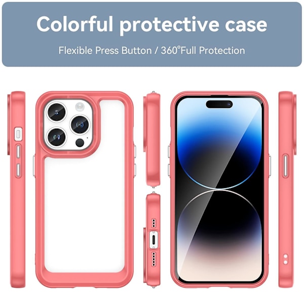Akryl + TPU phone case för iPhone 15 Pro Red