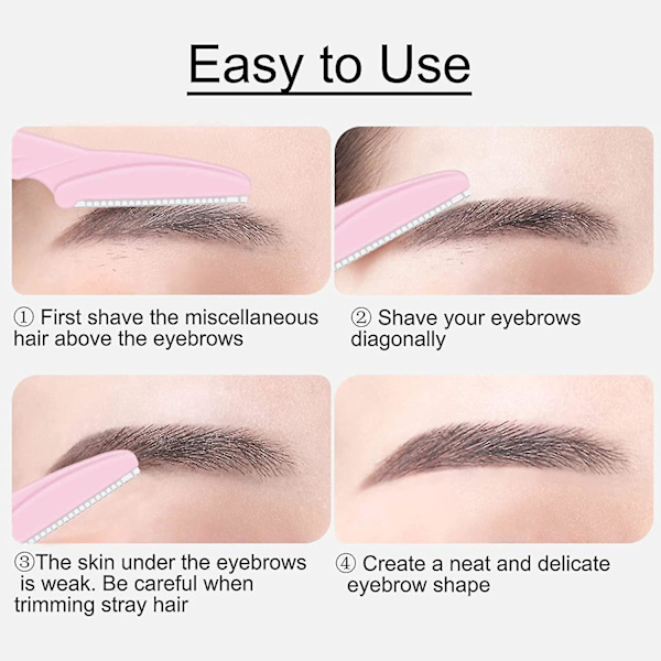 4 Pices De Rasoirs Sourcils,rasoir Sourcils De Scurit Pour Le Visage,coupe-sourcils,pilateur Portable Pour Le Visage Outil Pour Femmes Kit null none