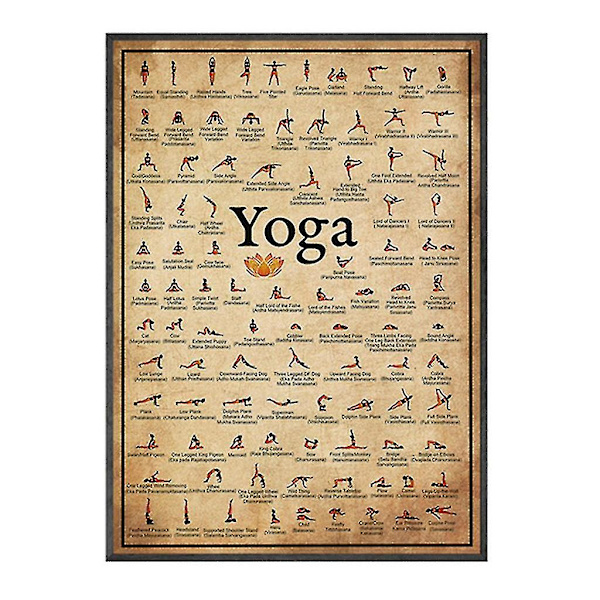 Yogaställning Affisch Hem Gym Träningsutrustning Canvas Vintage Illustrationer Canvas 40*60cm