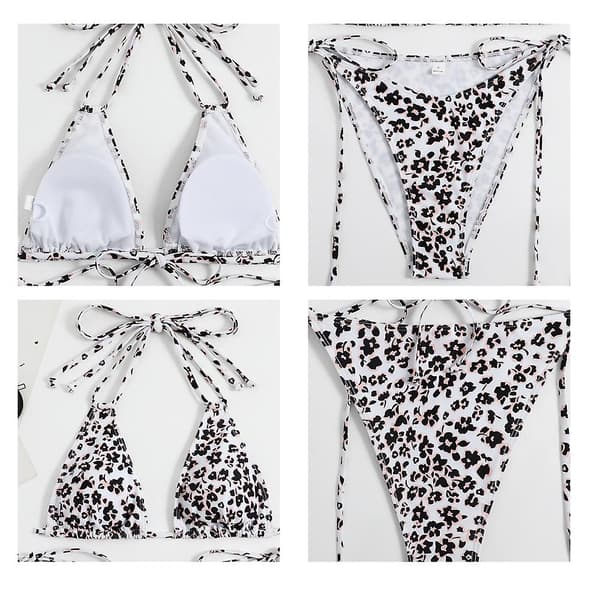 Sexig Bikini Dam Split Baddräkt Summer Beach Pool Bikini Leopard print l