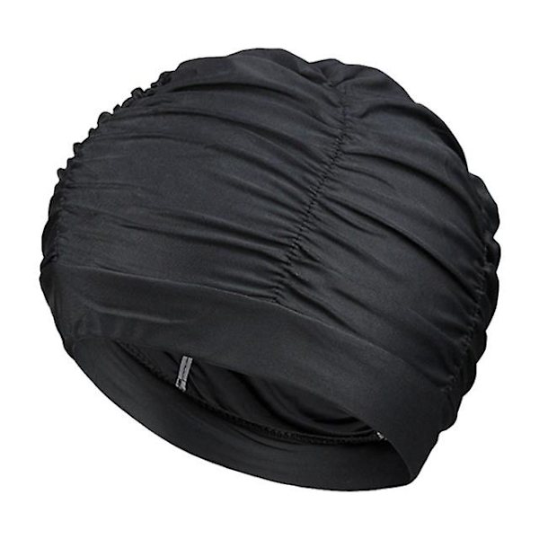 Kvinnor Cap Flicka Långt hår Bada Simkepsar Hatt Stretch Drapera Simbassäng Vid havet Vattensport Elastisk nylon
