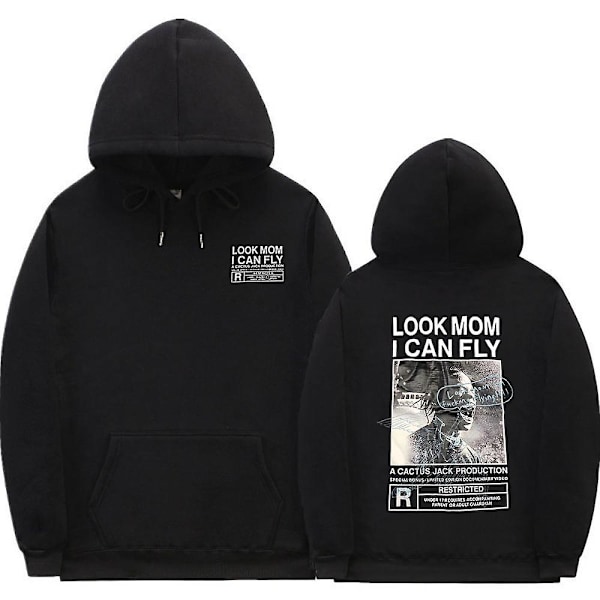 Cactus Jack Hoodie Män Kvinnor Dubbelsidig print Utseende Mamma I Can Fly Travis Scott Hoodies Unisex Hip Hop Streetwear Z0782*black S