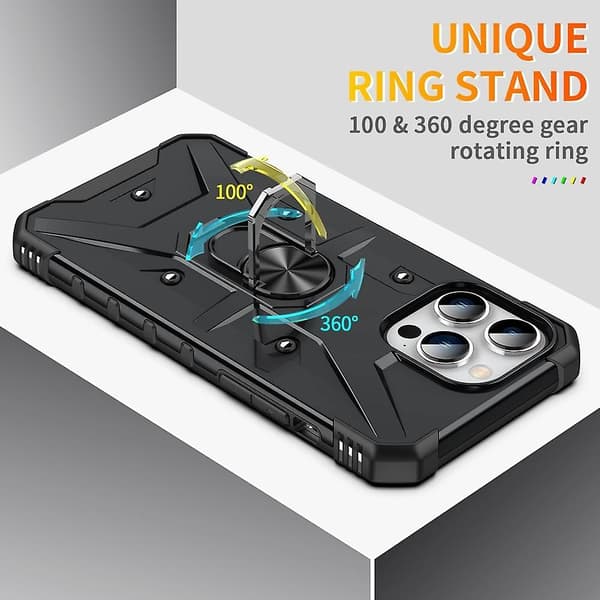 Ringhållare Phone case För iPhone 15 Pro Black