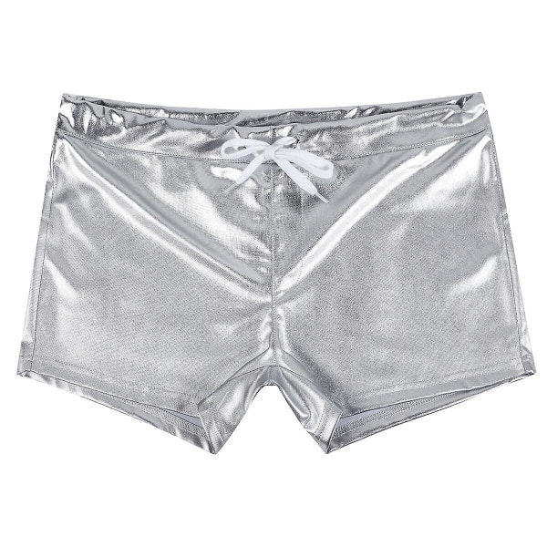 Sliktaa Herrshorts i skinande skinn Silver 2XL