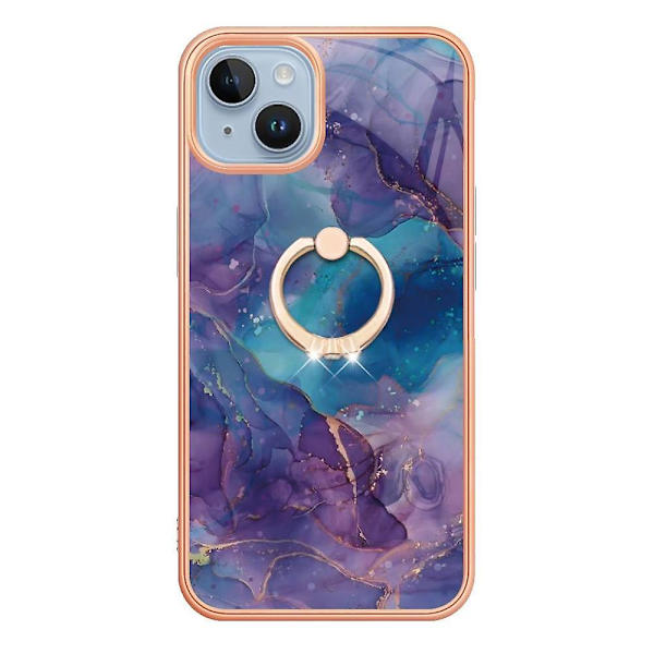 Marble IMD TPU- case för iPhone 15 Plus Purple