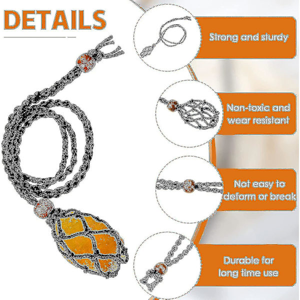4 delar Kristallhalsband Sladd Tom Stenhållare Tom Stenhållare Byte Halsband Rep Kvartssten Halsband Sladd För Sten Halsband
