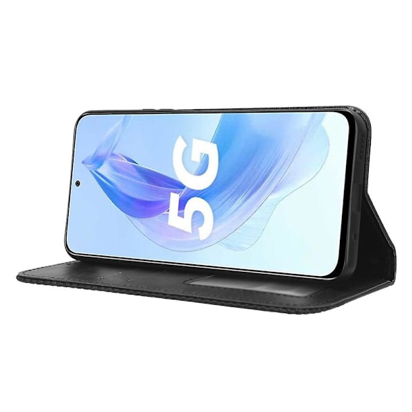 Case For Honor 90 Lite 5g/x50i 5g Magnetic Shell Retro Pu Läder Telefonplånbok Flip Cover Black