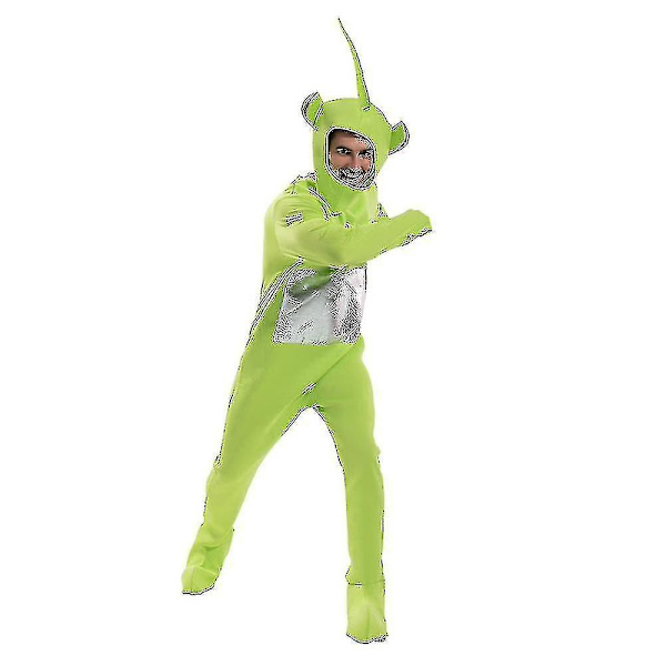 Cartoon Teletubbies Cosplaydräkt för Vuxna - Rolig Festdräkt, Söt Pyjamas, Hemmadräkt Dixie-Green M