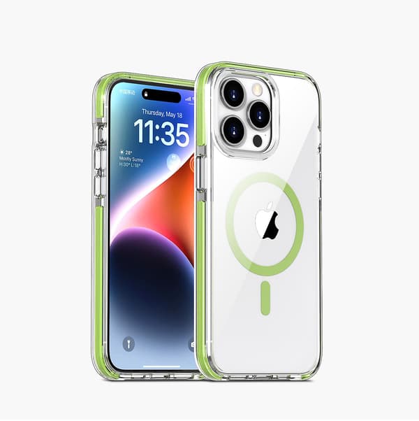 För Iphone 15 Klart Case, Magnetisk Magsafe Case För Iphone 15 Transparent Shcokproof Grey