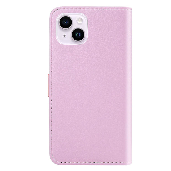 Trefärgat PU- case för iPhone 15 Plus Pink