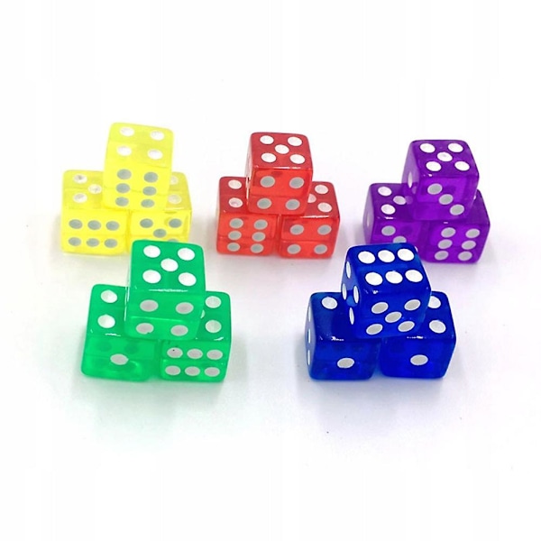 Transparent Dice Akryl Underhållning Tärning Brädspel Toy For Night Bar Pub Ktv null none