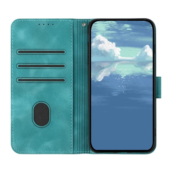 Line Pattern PU case för iPhone 15 Pro Light blue