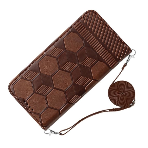 Crossbody PU- phone case för iPhone 15 Plus Brown