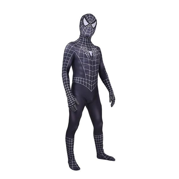Halloween Svart Remy Spiderman Cosplay Kostym Venom Symbiote Remy Suit Zentai Body Vuxen Hood Jumpsuits M