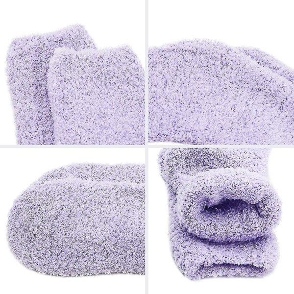 5 par kvinnor varma supermjuka plysch tofflor strumpor vinter fluffiga mikrofiber crew strumpor