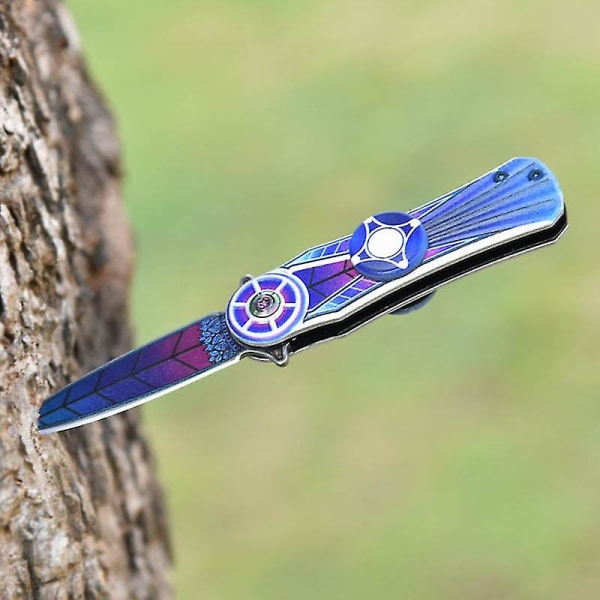 Fidget Spinner & Fällbar Skärare i Rostfritt Stål Blad Hand Toy Utomhus Camping Överlevnadsverktyg Ny null none