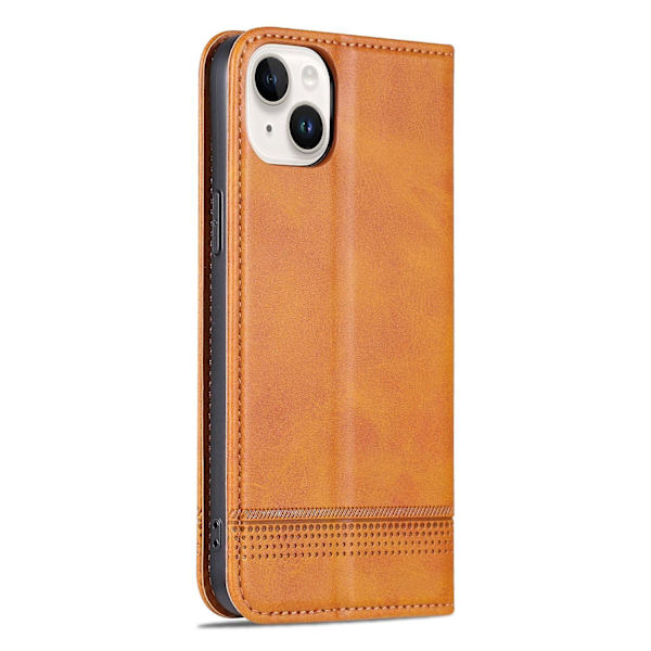 AZNS Calf PU case för iPhone 15 Plus Light brown