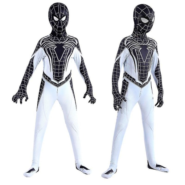 Spiderman Cosplay Negativ Kostym Kostym Superhjälte Barn Vuxen Bodysuit 140 Kids (130-140cm)