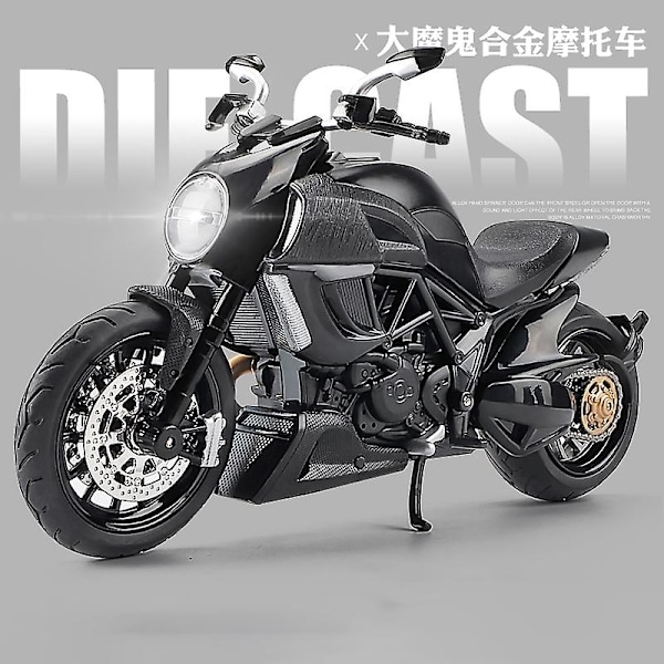 1 12 Ducati Diavel kolröd formgjutna fordon Samlarobjekt Hobbyer Motorcykelmodell Leksaker Födelsedagspresent till barn black no box