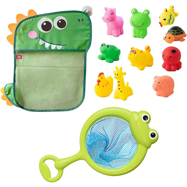 5/10 st/ set Baby Söta Djur Badleksak Simning Vattenleksaker Mjukt Gummi Flytande Kläm Ljud Barn Tvätt Lek Rolig present Badleksaker C 10PCS Random