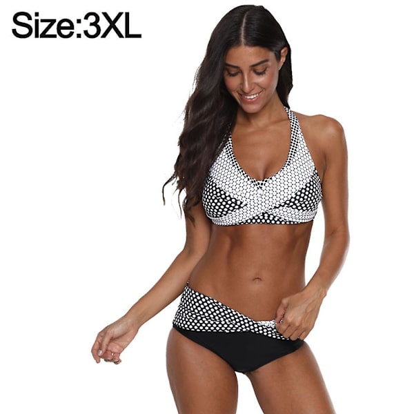 Kvinnors sexiga samlingsbikini delad stor sommarbaddräkt för simbassäng 3xl