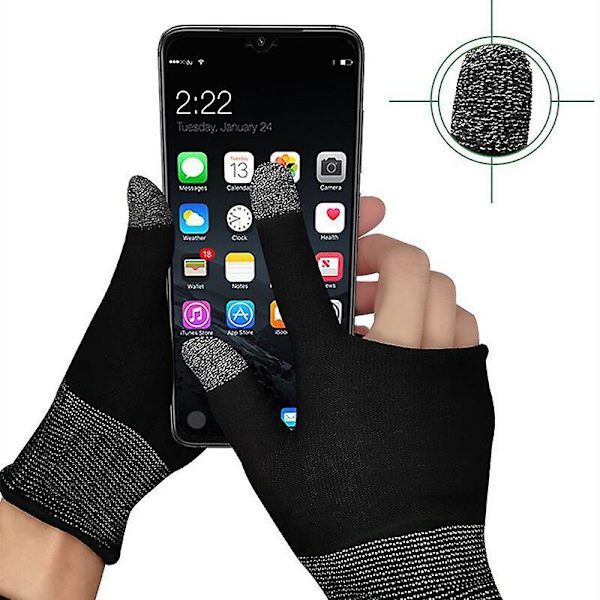 1 par fingerhandskar för spel Pubg Mobile Set Svettsäker Repfri color2 none