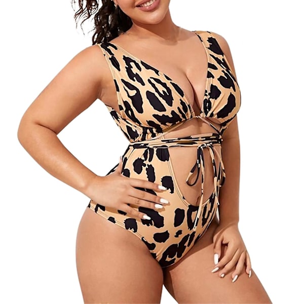 Baddräkt i plusstorlek för damer Baddräkt i ett stycke Plisserad mage Baddräkt Baddräkt Bikini XXL