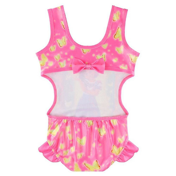 Barn Flickor Encanto Mirabel Isabela Badkläder Baddräkt Baddräkt One Piece Rose Red 4-5Y