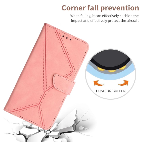 Skin-touch- case för Xiaomi 13 Pro 5G PU Läder Flip Cover Anti-Drop plånbok telefonskal med rem Pink