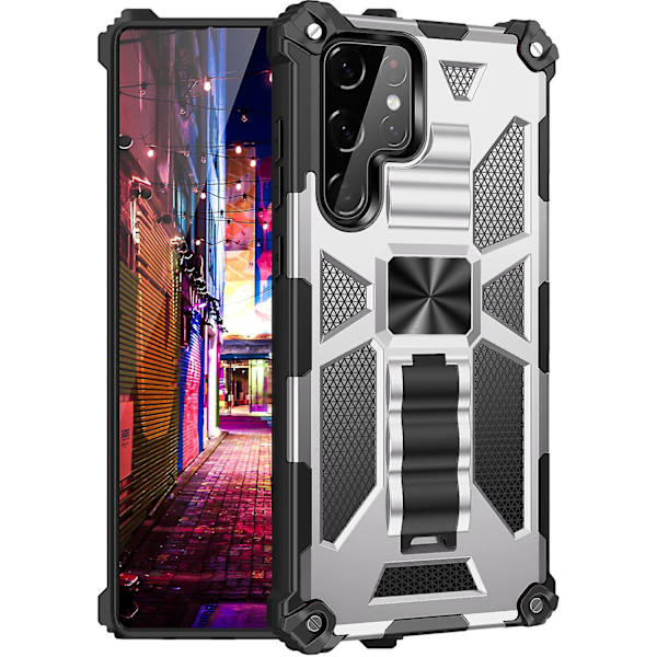 Heavy Duty Armor Military Grade case kompatibelt Samsung Galaxy S23 Ultra/s23 Plus/s23 med bilmagnetring Stativ S23 Ultra Red