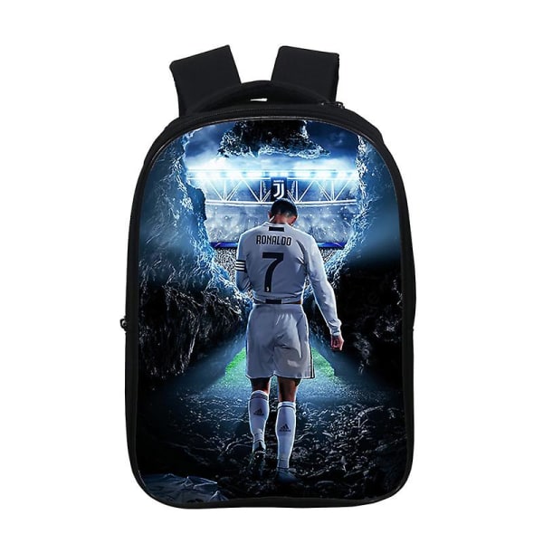 Football Crowe Around Ronaldo Mönstrad axelryggsäck Skolväska Hög kvalitet Style 1