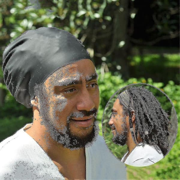 Extra stor cap för dreadlocks Skyddar öron Långt hår Silikondykarhattar Black