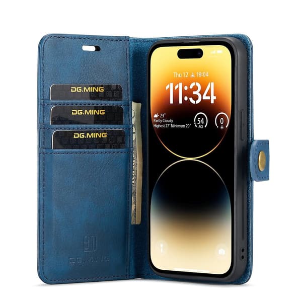 Crazy Horse Case för iPhone 15 Pro Blue