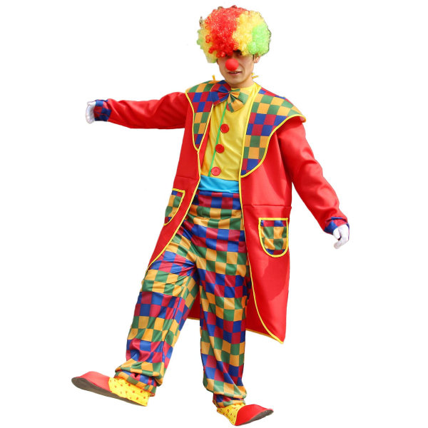 5 st Vuxen clown kostym set för män kvinnor Cosplay RED 5XL