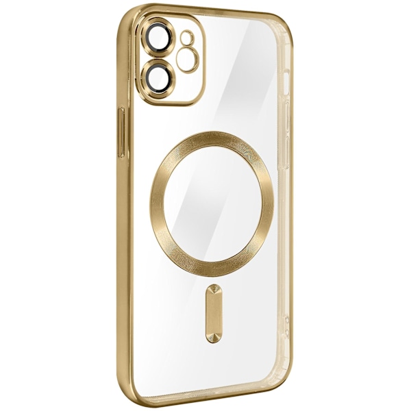 MagSafe Case för iPhone 11 Silikonkameraskydd Chrome Gold null none
