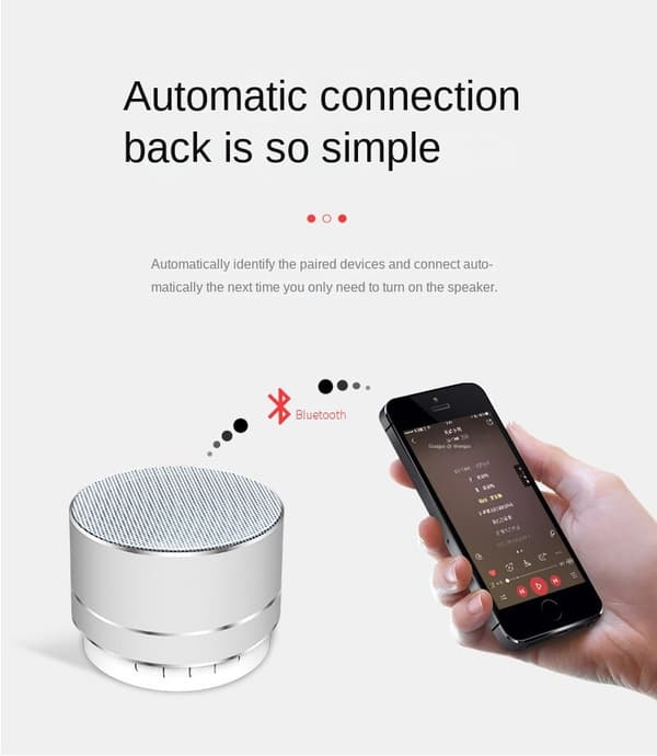 A10 Metal Portable Mini Bluetooth-högtalare - Silver