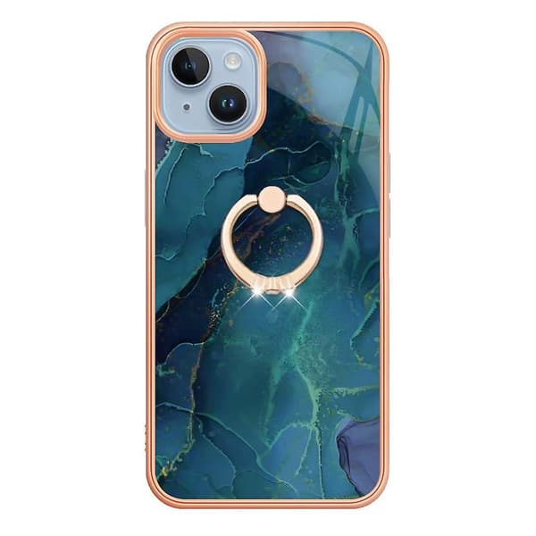 Marble IMD TPU- case för iPhone 15 Green