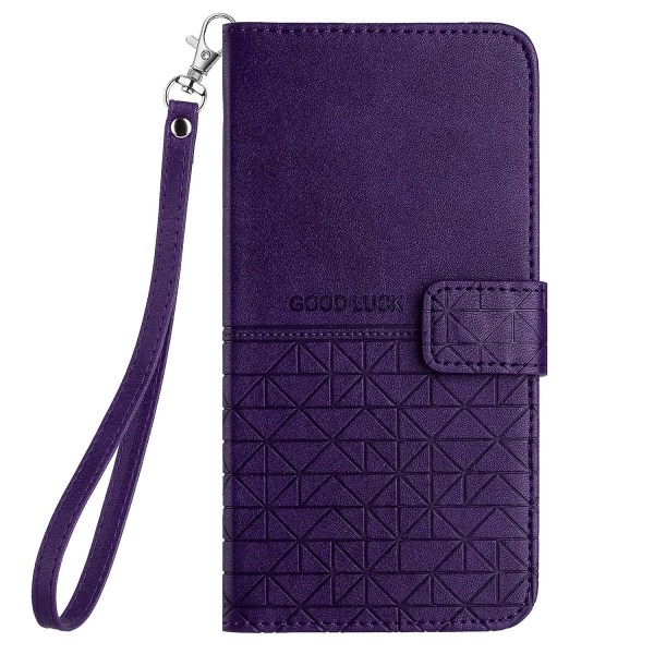 Rhombic Texture Case för iPhone 15 Plus Purple