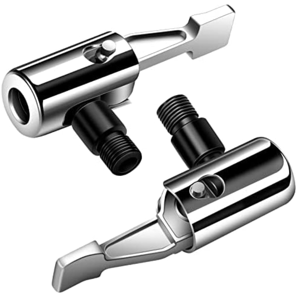 LUMITECO All Metal Lock On Air Chuck Adapter för däckpumpslang, låsande däckluftchuck med standard däckventilgänga, Inget luftläckage däck Black Thread