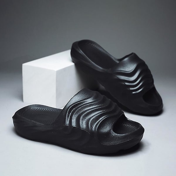 Strandtofflor för män Modesandaler Utomhus Halkfria inomhusskor 3B3069 Black 41-42