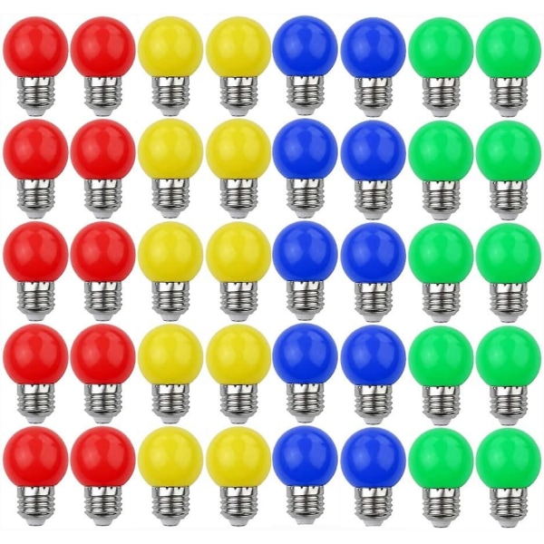 Färgade LED-lampor E27 3w=30w Dekorativt och designljus 240 Lumen Ac220v-240v Dekorationslampa Blandade färger Röd Gul Blå Grön - Förpackning med null none
