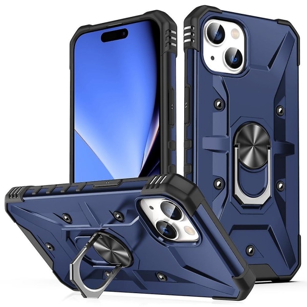 För iPhone 15 Plus Ring Hållare Phone case Blue