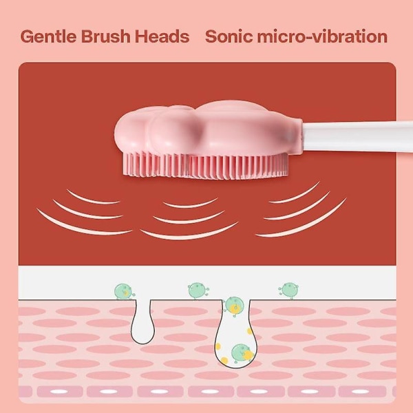 Kiwibird Elektrisk tandborste Universal rengöringsborsthuvud Ansiktsrengöring Fin silikon Hudvänlig tvätt Rosa Pink none