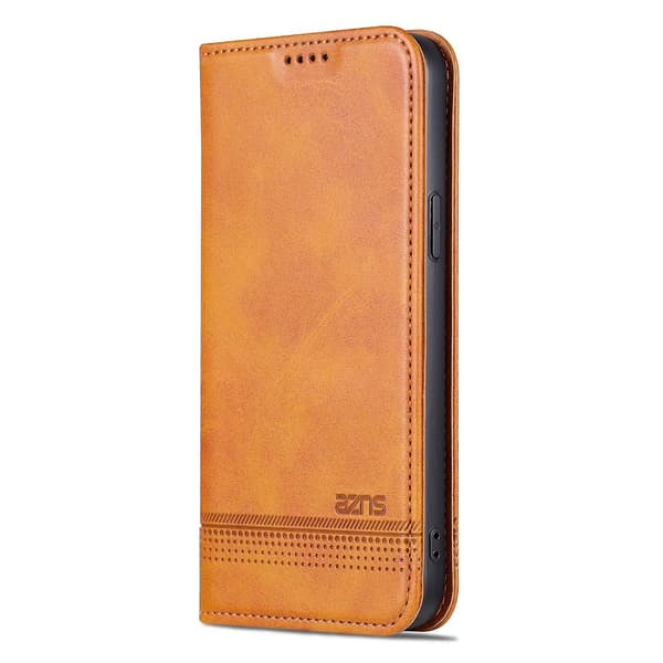 AZNS Calf PU case för iPhone 15 Light brown