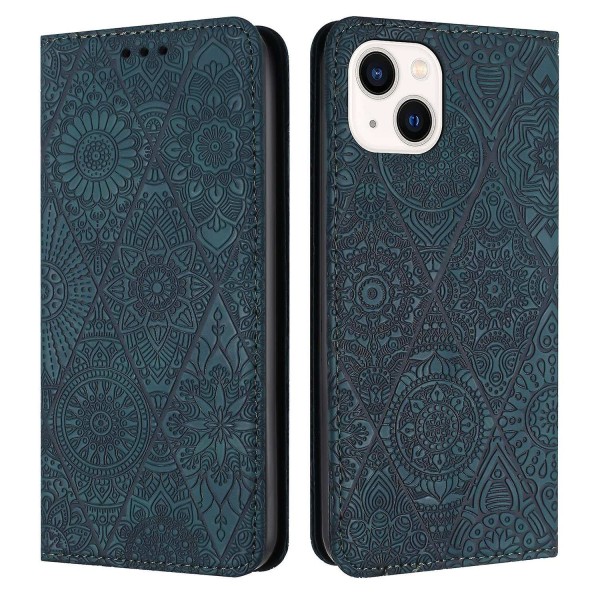 Etniskt präglat case för iPhone 15 Plus Blue