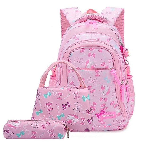 3st/ set skolväskor för flickor barn skolryggsäckar barn vattentäta tryck ryggsäckar skolväska barn mochila infantil Pink