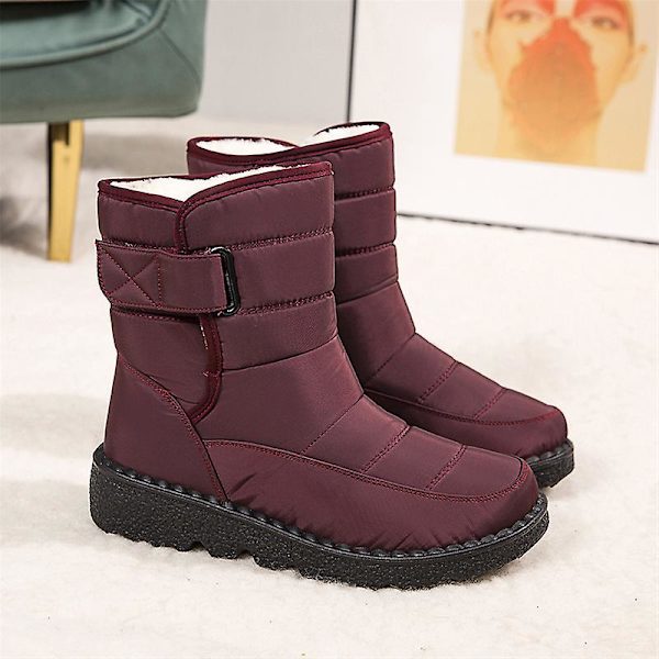 Dam vintersnöskor Vattentåliga skor Anti-halk Casual Lätt vandringskänga Xd-889 Red 42